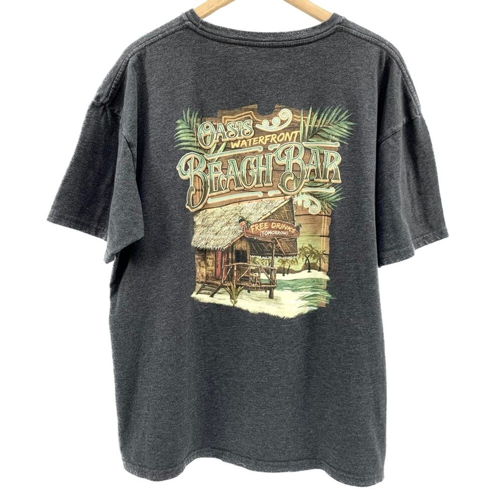 Beach Bar Gray Graphic Tee Shirt